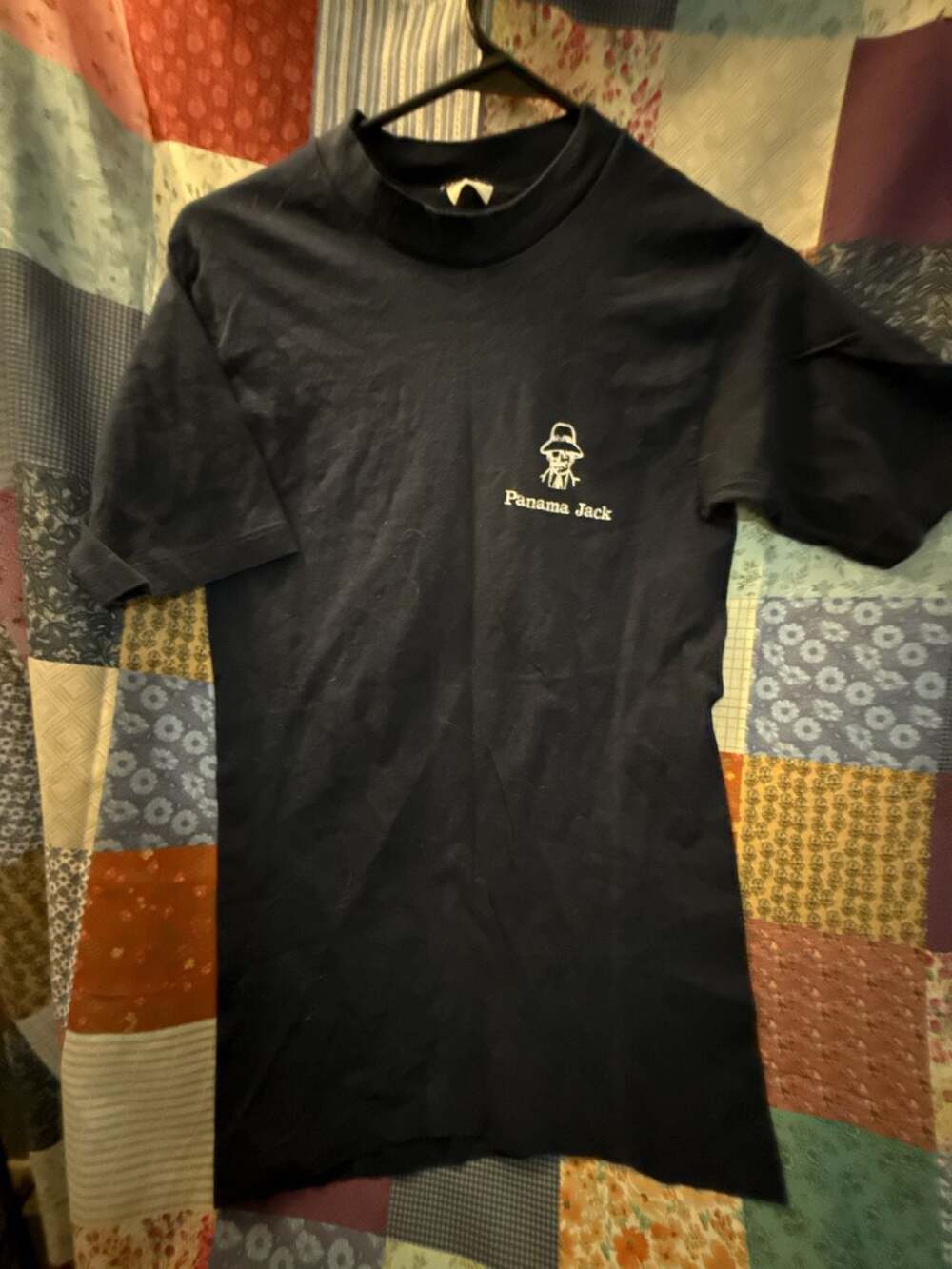 Vintage 90s Panama Jack Sun Tan Products Black Graphic T-Shirt